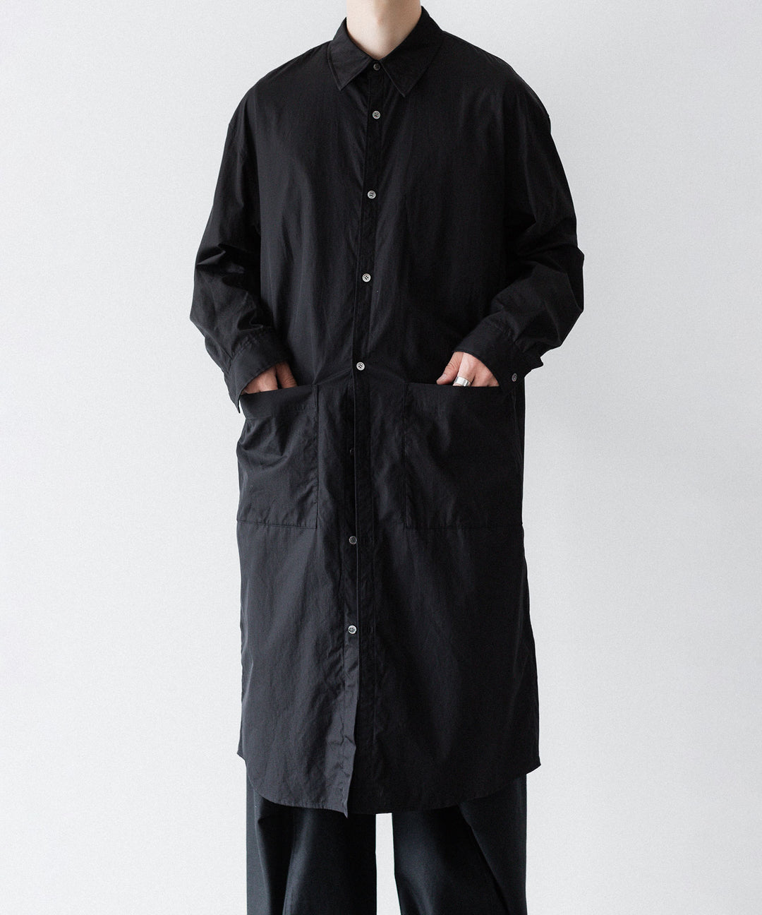 VEIN ヴェインの140/2 GIZA BROAD LONG SHIRT - BLACKの公式通販サイトsession福岡セレクトショップ