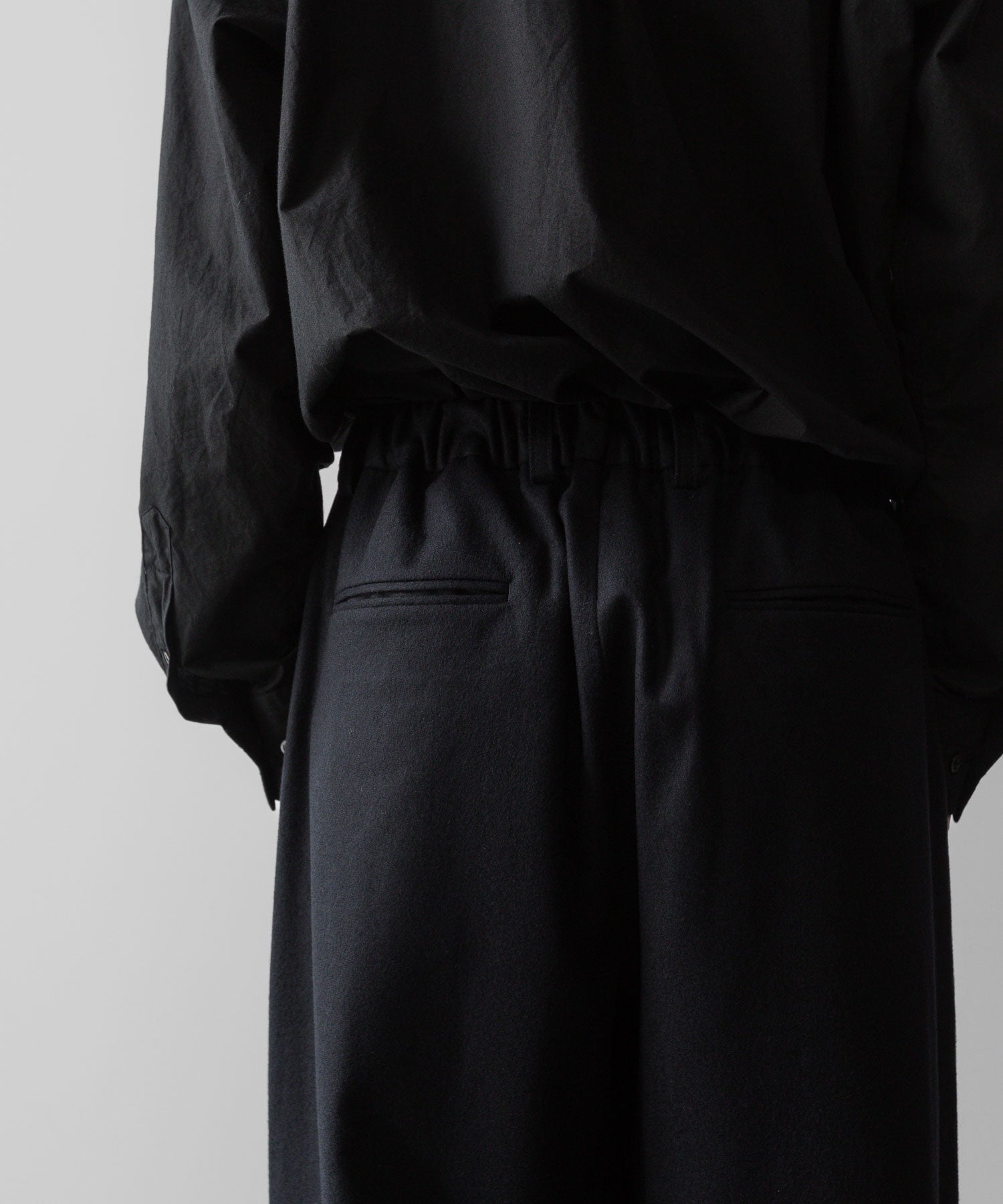 ssstein(シュタイン)の24AWコレクション EASY WIDE TROUSERS (2/72梳毛フラノ) - BLACK 公式通販サイトsession福岡セレクトショップ