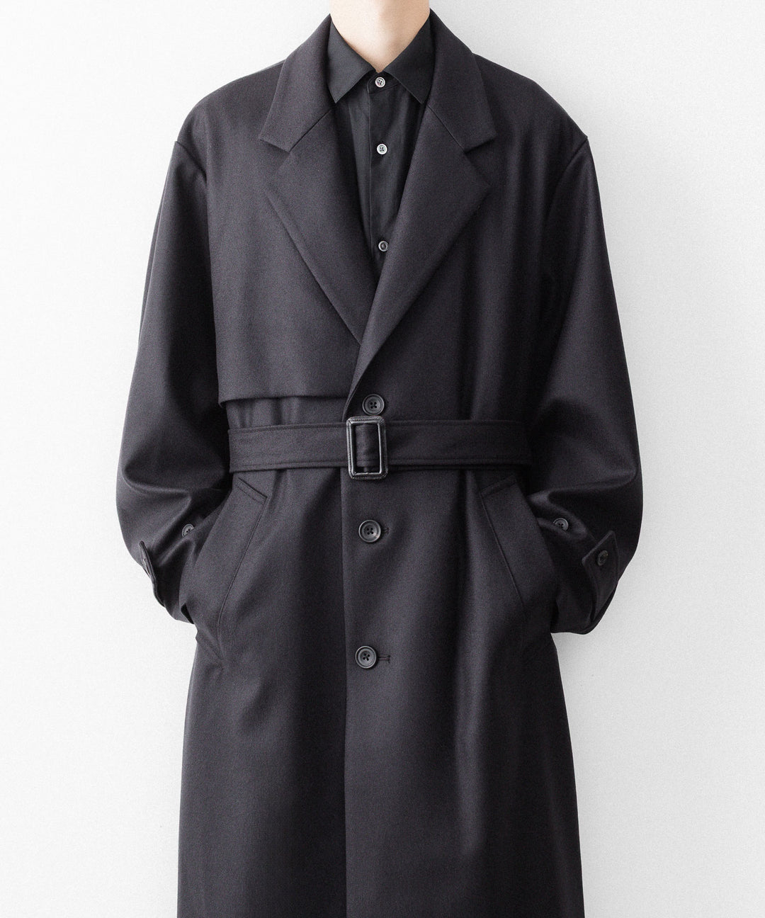 ssstein(シュタイン)のWOOL MELTON LAY CHESTER COAT - DARK CHARCOALの公式通販サイトsession福岡セレクトショップ