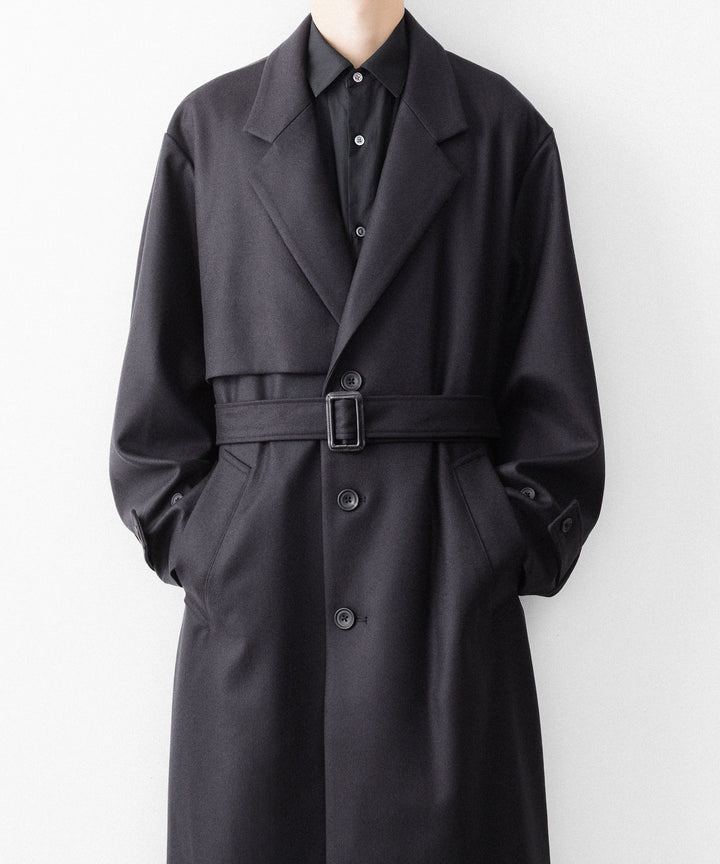 ssstein(シュタイン)のWOOL MELTON LAY CHESTER COAT - DARK CHARCOALの公式通販サイトsession福岡セレクトショップ
