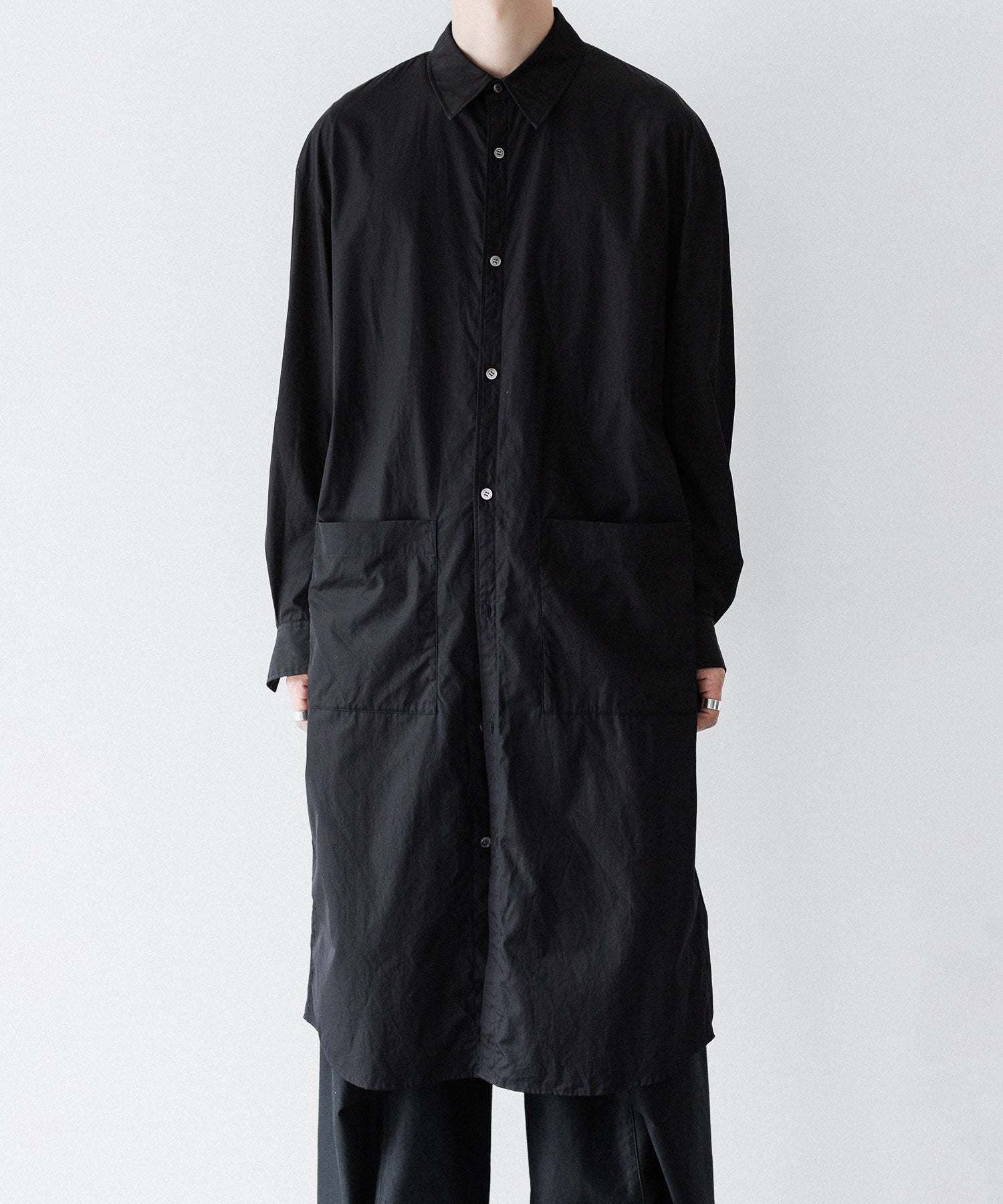 VEIN ヴェインの140/2 GIZA BROAD LONG SHIRT - BLACKの公式通販サイトsession福岡セレクトショップ