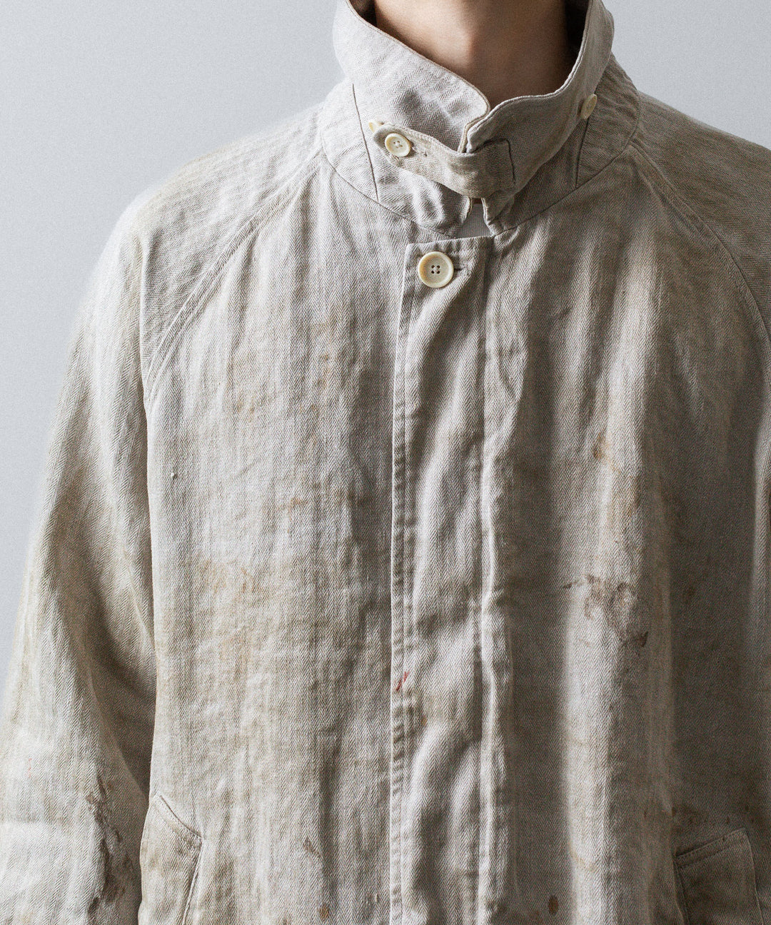 ssstein(シュタイン)のHEAVY LINEN HERRINGBONE ZIP JACKET - NATURALの公式通販サイトsession福岡セレクトショップ