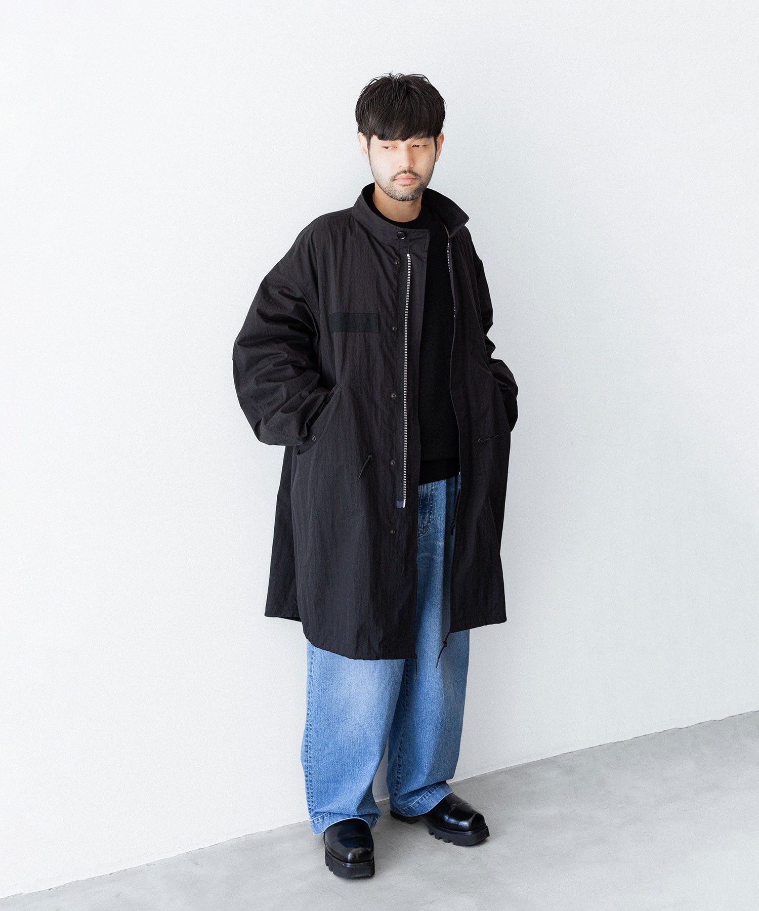 ANTHEM A アンセムエー NYLON COTTON MILITARY OVER COATのBLACK公式通販サイトsession福岡セレクトショップ