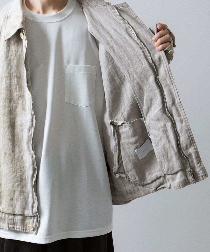 ssstein(シュタイン)のHEAVY LINEN HERRINGBONE ZIP JACKET - NATURALの公式通販サイトsession福岡セレクトショップ