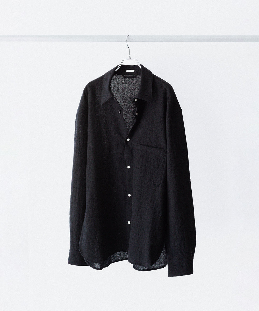 phebus フィーバス WOOL AMUNZEN SHIRTのBLACK 公式通販サイトsession福岡セレクトショップ