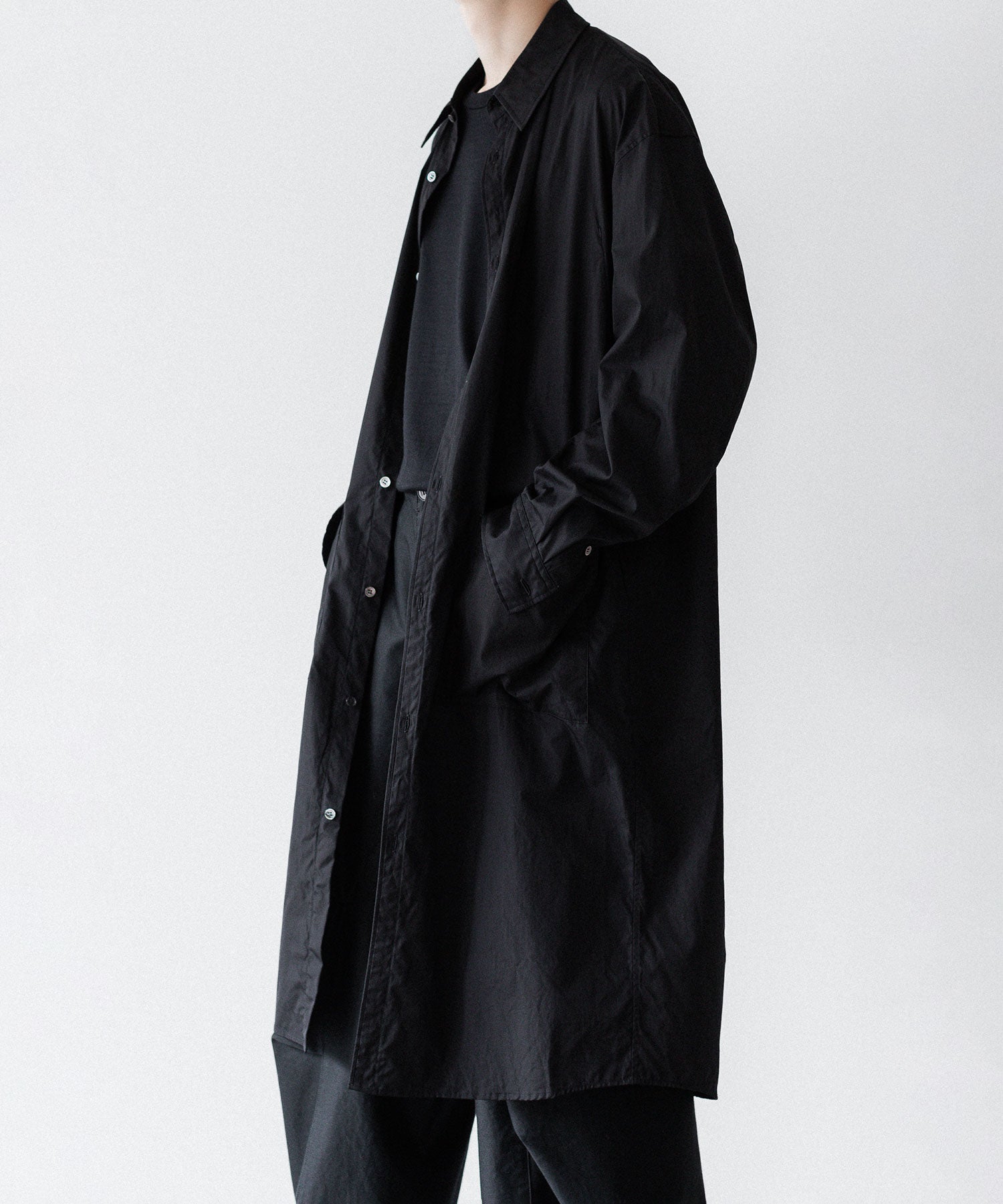 VEIN ヴェインの140/2 GIZA BROAD LONG SHIRT - BLACKの公式通販サイトsession福岡セレクトショップ