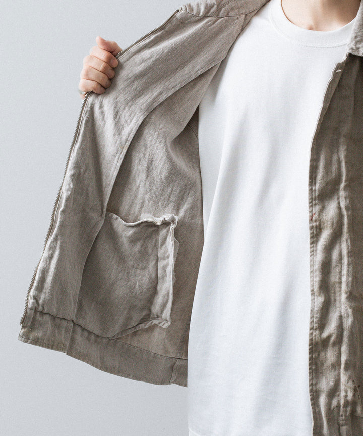 ssstein(シュタイン)のHEAVY LINEN HERRINGBONE ZIP JACKET - NATURALの公式通販サイトsession福岡セレクトショップ