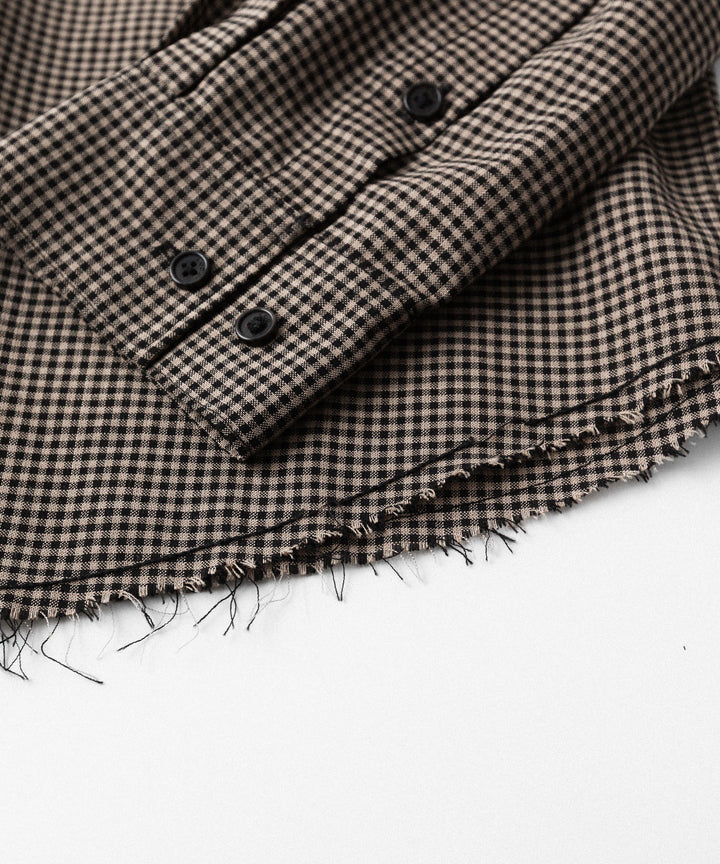 CODA -コーダのBROWN CHECKED RAW EDGES JAZZ SHIRTのBROWN CHECKED公式通販サイトsession福岡セレクトショップ