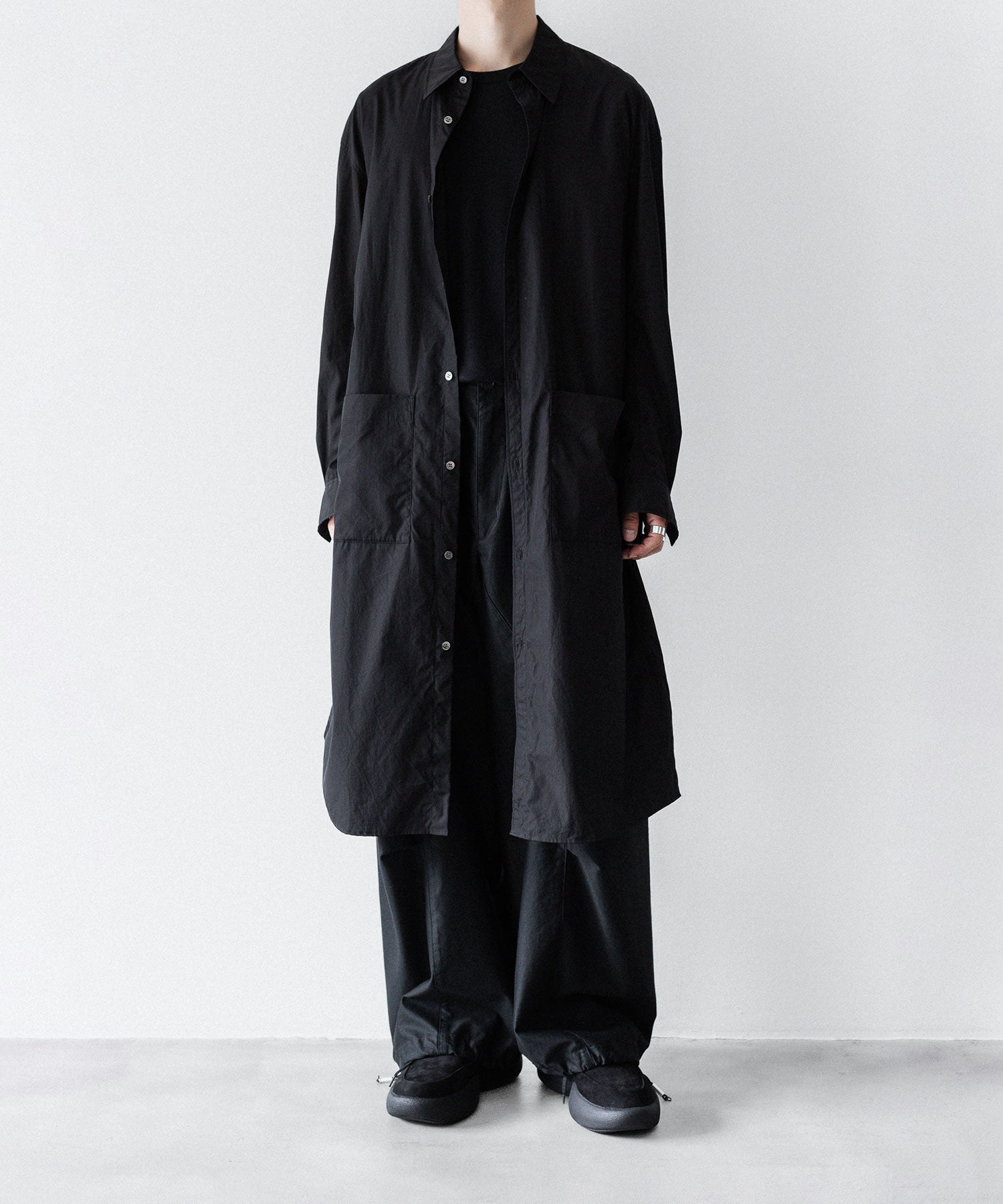 VEIN ヴェインの140/2 GIZA BROAD LONG SHIRT - BLACKの公式通販サイトsession福岡セレクトショップ