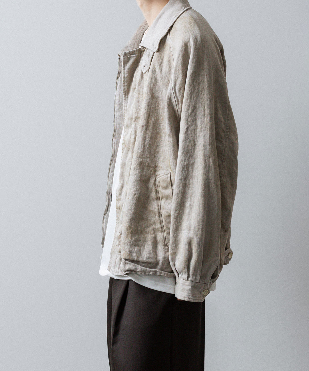 ssstein(シュタイン)のHEAVY LINEN HERRINGBONE ZIP JACKET - NATURALの公式通販サイトsession福岡セレクトショップ
