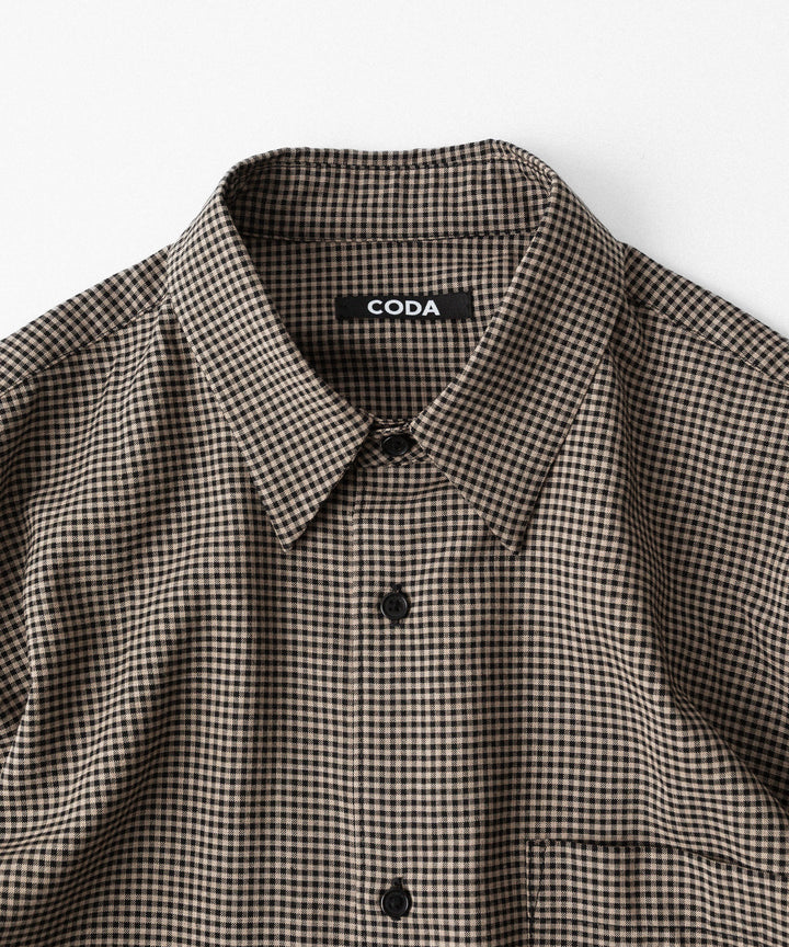 CODA -コーダのBROWN CHECKED RAW EDGES JAZZ SHIRTのBROWN CHECKED公式通販サイトsession福岡セレクトショップ