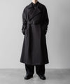 【ssstein】OVERSIZED DOUBLE BREASTED COAT - DARK CHARCOAL