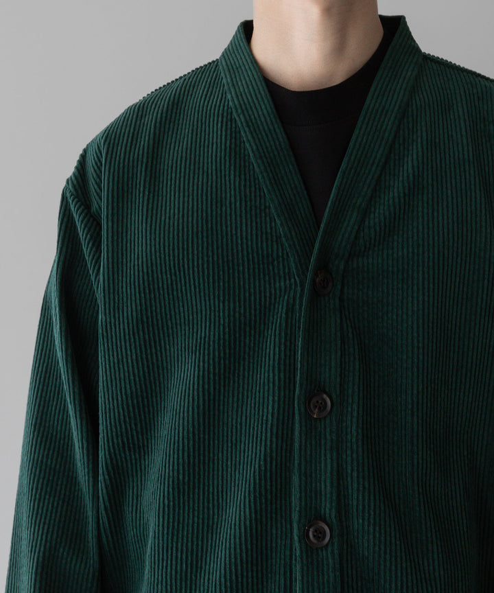 【INTÉRIM】インテリムのWIDE COTTON CORDUROY V-CARDIGAN - GREEN公式通販サイトsession福岡セレクトショップ
