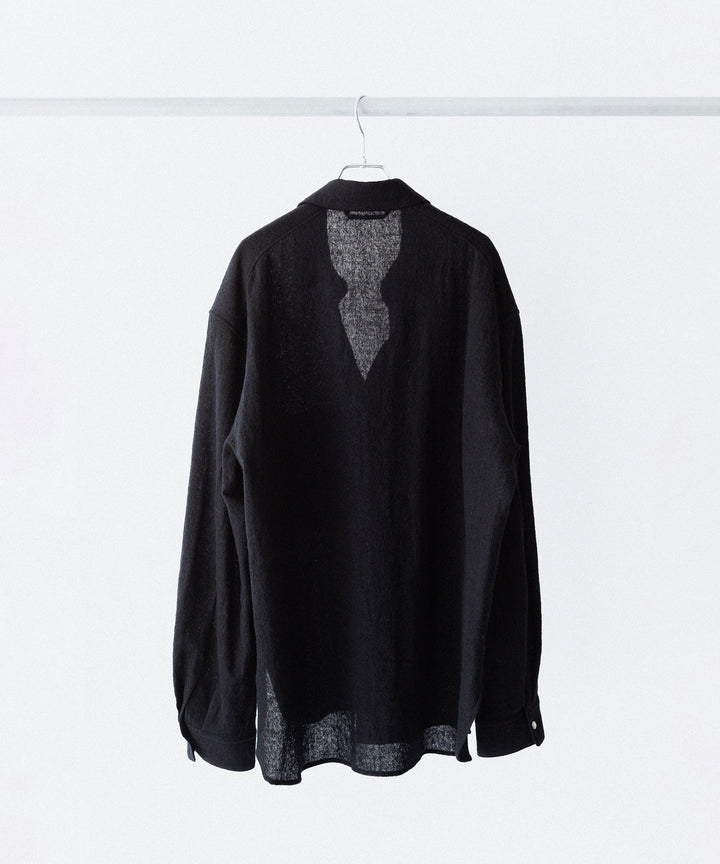 phebus フィーバス WOOL AMUNZEN SHIRTのBLACK 公式通販サイトsession福岡セレクトショップ