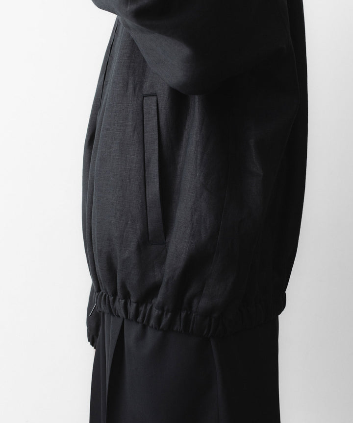 ssstein(シュタイン)の LIGHT LINEN SHIRRED LIGHT ZIP JACKET - BLACKの公式通販サイトsession福岡セレクトショップ
