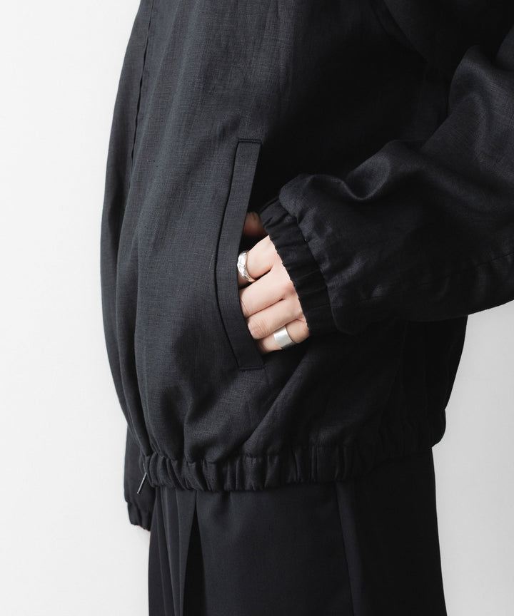 ssstein(シュタイン)の LIGHT LINEN SHIRRED LIGHT ZIP JACKET - BLACKの公式通販サイトsession福岡セレクトショップ