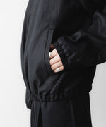 画像をギャラリービューアに読み込む, ssstein(シュタイン)の LIGHT LINEN SHIRRED LIGHT ZIP JACKET - BLACKの公式通販サイトsession福岡セレクトショップ
