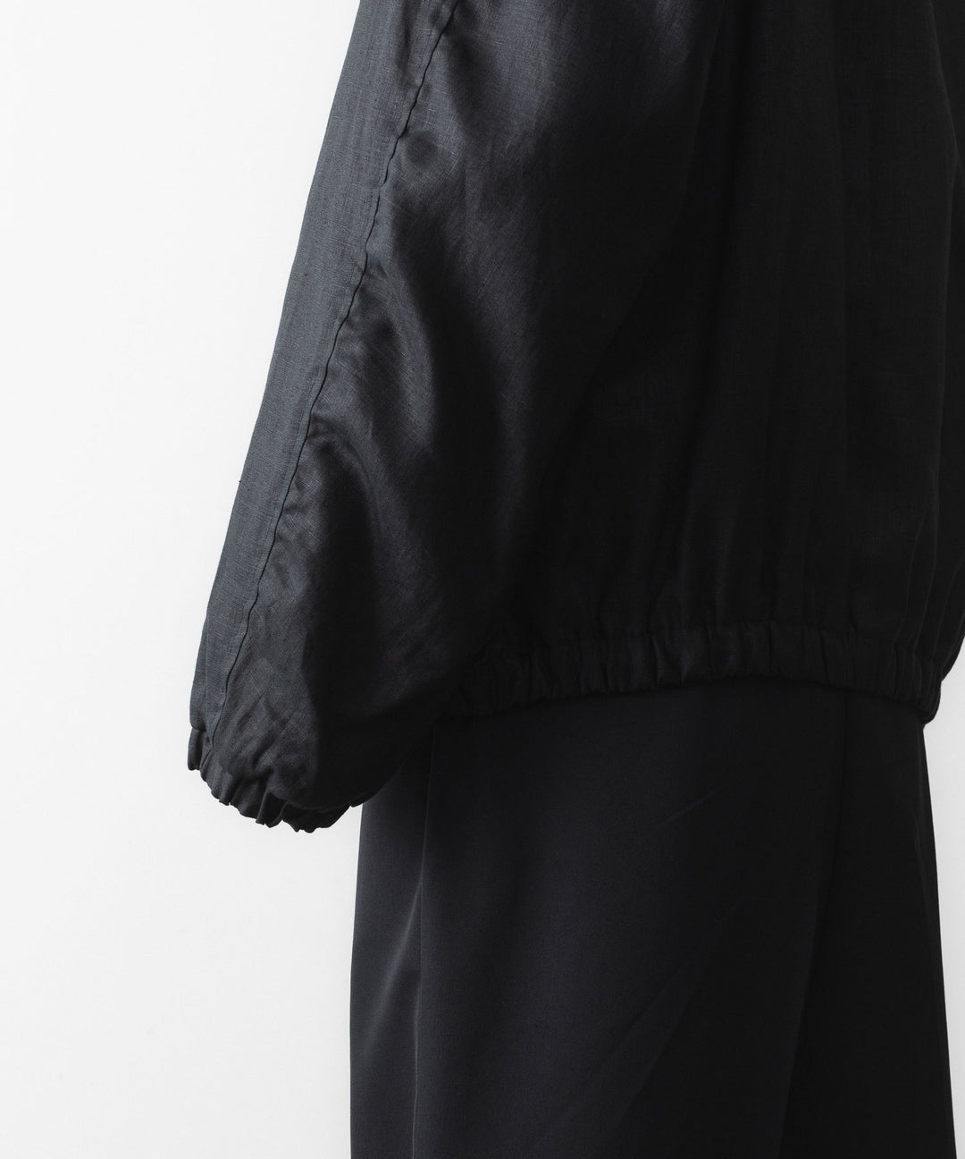 ssstein(シュタイン)の LIGHT LINEN SHIRRED LIGHT ZIP JACKET - BLACKの公式通販サイトsession福岡セレクトショップ