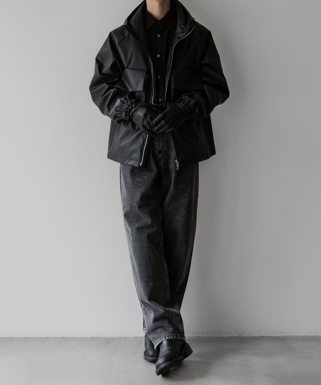 stein(シュタイン)の24SSコレクションHOODED SHORT JACKETのBLACK(CORTING)  代替テキストを編集