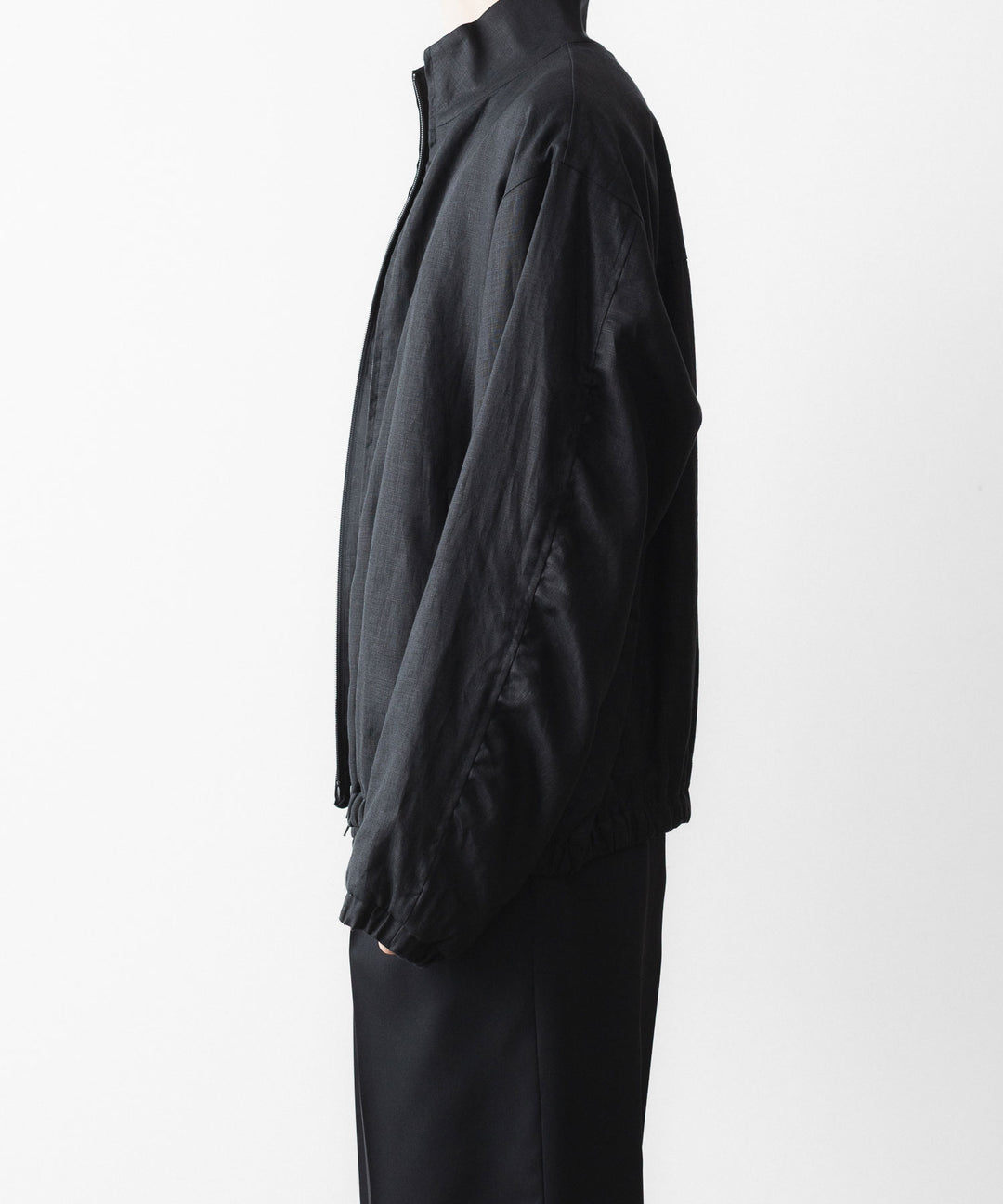 ssstein(シュタイン)の LIGHT LINEN SHIRRED LIGHT ZIP JACKET - BLACKの公式通販サイトsession福岡セレクトショップ