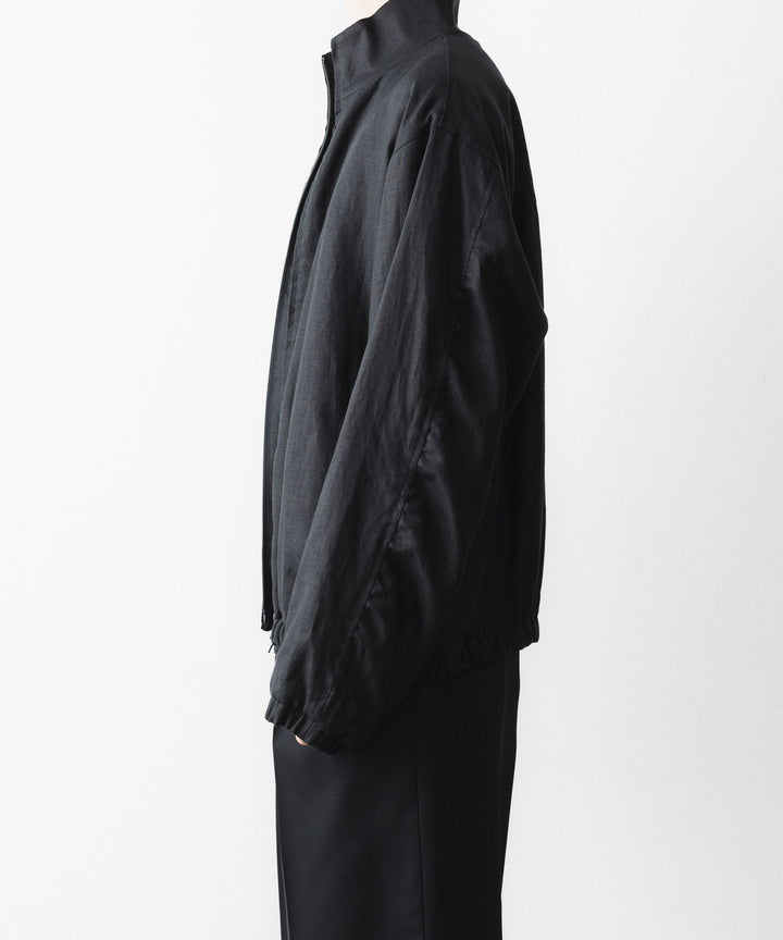 ssstein(シュタイン)の LIGHT LINEN SHIRRED LIGHT ZIP JACKET - BLACKの公式通販サイトsession福岡セレクトショップ