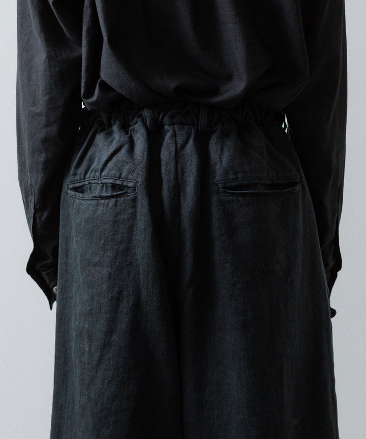 ssstein(シュタイン)のHEAVY LINEN HERRINGBONE WIDE EASY TROUSERS - BLACKの公式通販サイトsession福岡セレクトショップ