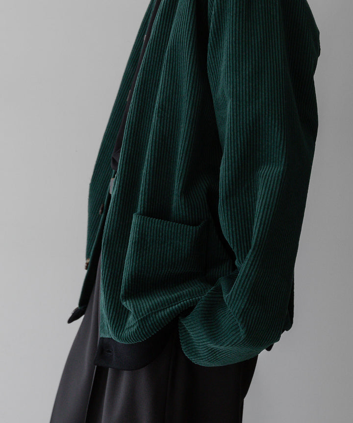 【INTÉRIM】インテリムのWIDE COTTON CORDUROY V-CARDIGAN - GREEN公式通販サイトsession福岡セレクトショップ