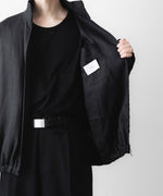 画像をギャラリービューアに読み込む, ssstein(シュタイン)の LIGHT LINEN SHIRRED LIGHT ZIP JACKET - BLACKの公式通販サイトsession福岡セレクトショップ

