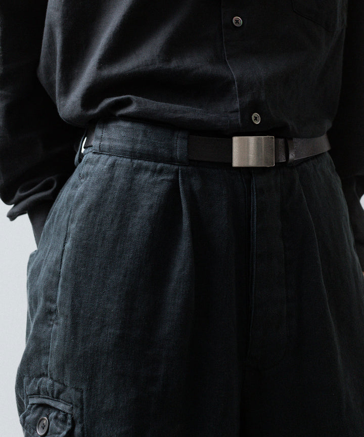 ssstein(シュタイン)のHEAVY LINEN HERRINGBONE WIDE EASY TROUSERS - BLACKの公式通販サイトsession福岡セレクトショップ