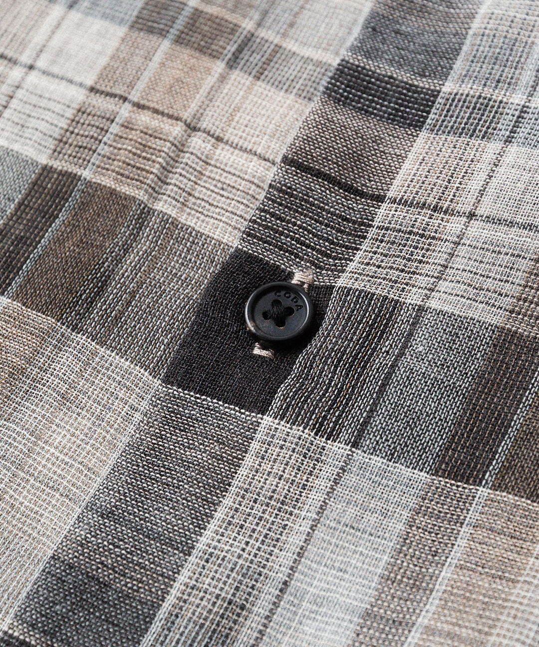 【CODA】BROWN CHECKED WOOL RAW EDGES REWIND SHIRT - BROWN CHECKED
