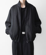 画像をギャラリービューアに読み込む, ssstein(シュタイン)の LIGHT LINEN SHIRRED LIGHT ZIP JACKET - BLACKの公式通販サイトsession福岡セレクトショップ
