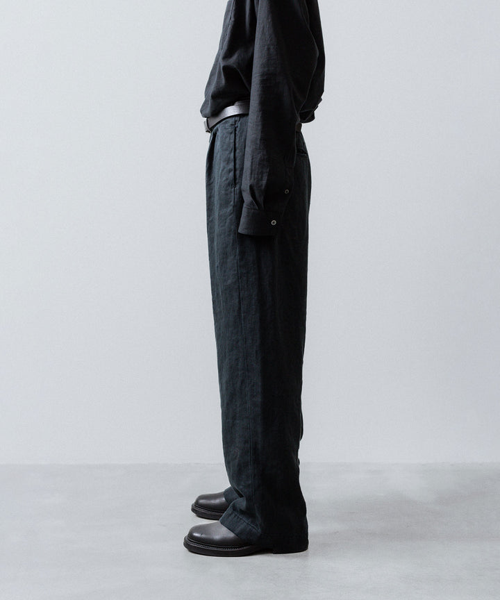 ssstein(シュタイン)のHEAVY LINEN HERRINGBONE WIDE EASY TROUSERS - BLACKの公式通販サイトsession福岡セレクトショップ