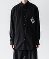 【 VEIN 】140/2 GIZA BROAD L/S SHIRT - BLACK