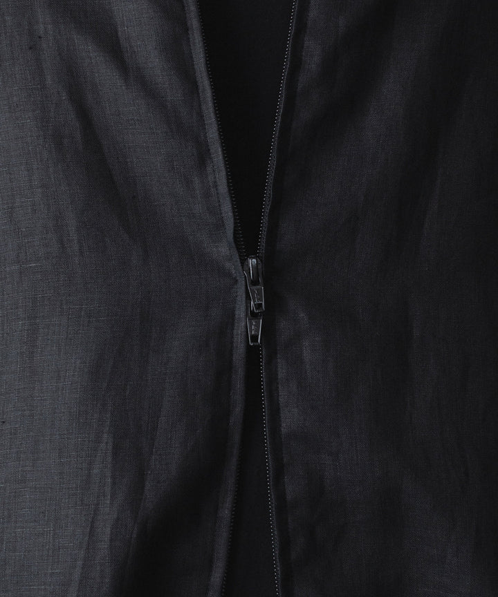 ssstein(シュタイン)の LIGHT LINEN SHIRRED LIGHT ZIP JACKET - BLACKの公式通販サイトsession福岡セレクトショップ