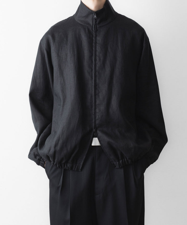 ssstein(シュタイン)の LIGHT LINEN SHIRRED LIGHT ZIP JACKET - BLACKの公式通販サイトsession福岡セレクトショップ