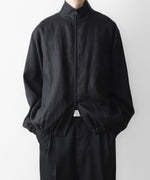 画像をギャラリービューアに読み込む, ssstein(シュタイン)の LIGHT LINEN SHIRRED LIGHT ZIP JACKET - BLACKの公式通販サイトsession福岡セレクトショップ
