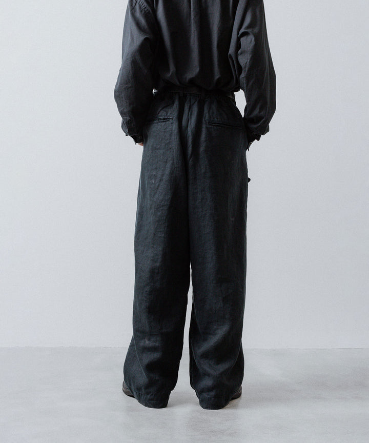 ssstein(シュタイン)のHEAVY LINEN HERRINGBONE WIDE EASY TROUSERS - BLACKの公式通販サイトsession福岡セレクトショップ