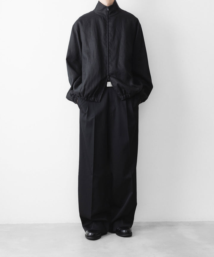 ssstein(シュタイン)の LIGHT LINEN SHIRRED LIGHT ZIP JACKET - BLACKの公式通販サイトsession福岡セレクトショップ