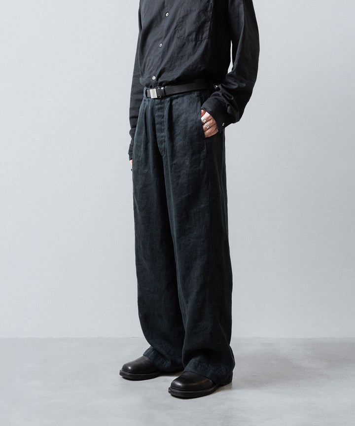 ssstein(シュタイン)のHEAVY LINEN HERRINGBONE WIDE EASY TROUSERS - BLACKの公式通販サイトsession福岡セレクトショップ