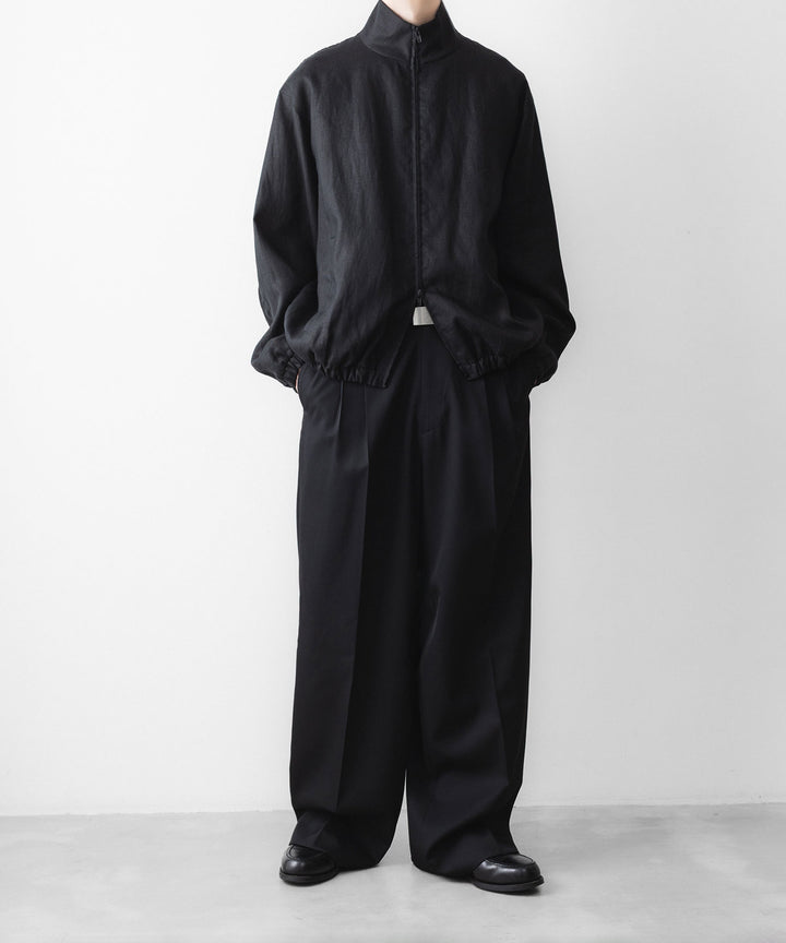 ssstein(シュタイン)の LIGHT LINEN SHIRRED LIGHT ZIP JACKET - BLACKの公式通販サイトsession福岡セレクトショップ