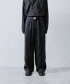 【ssstein】HEAVY LINEN HERRINGBONE WIDE EASY TROUSERS - BLACK