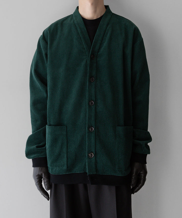 【INTÉRIM】インテリムのWIDE COTTON CORDUROY V-CARDIGAN - GREEN公式通販サイトsession福岡セレクトショップ