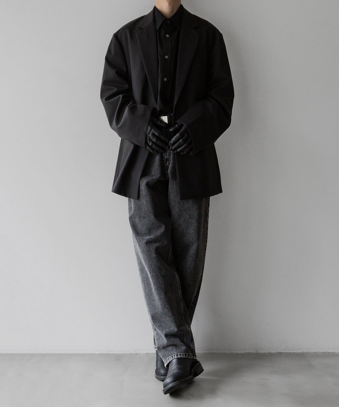 stein(シュタイン)の24SSコレクションCHEMICAL BLEACHED DENIM JEANSのBLACK