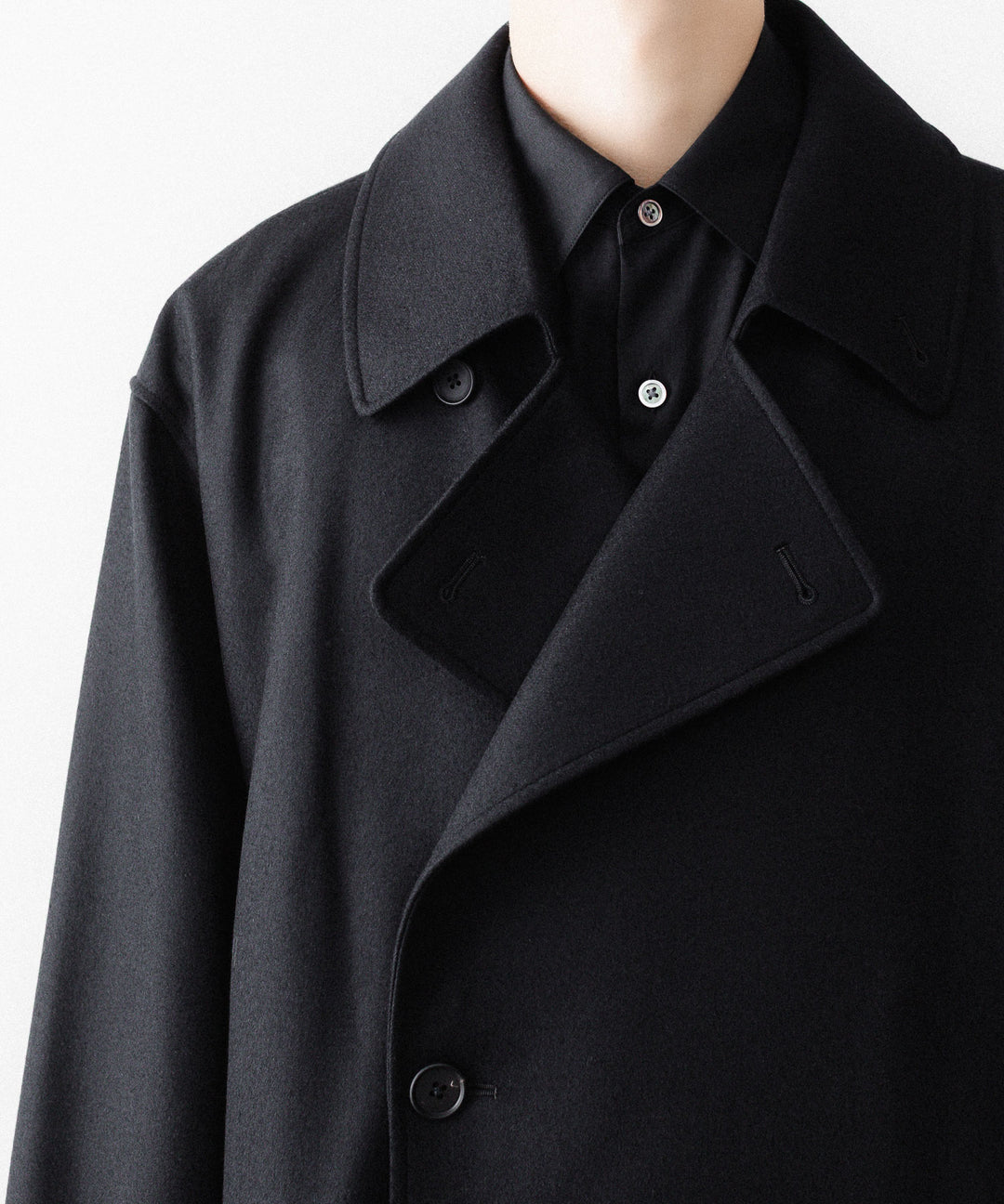 ssstein(シュタイン)のWOOL MELTON OVERSIZED DOUBLE BREASTED COAT - BLACKの公式通販サイトsession福岡セレクトショップ