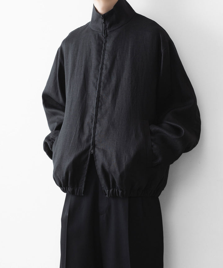 ssstein(シュタイン)の LIGHT LINEN SHIRRED LIGHT ZIP JACKET - BLACKの公式通販サイトsession福岡セレクトショップ