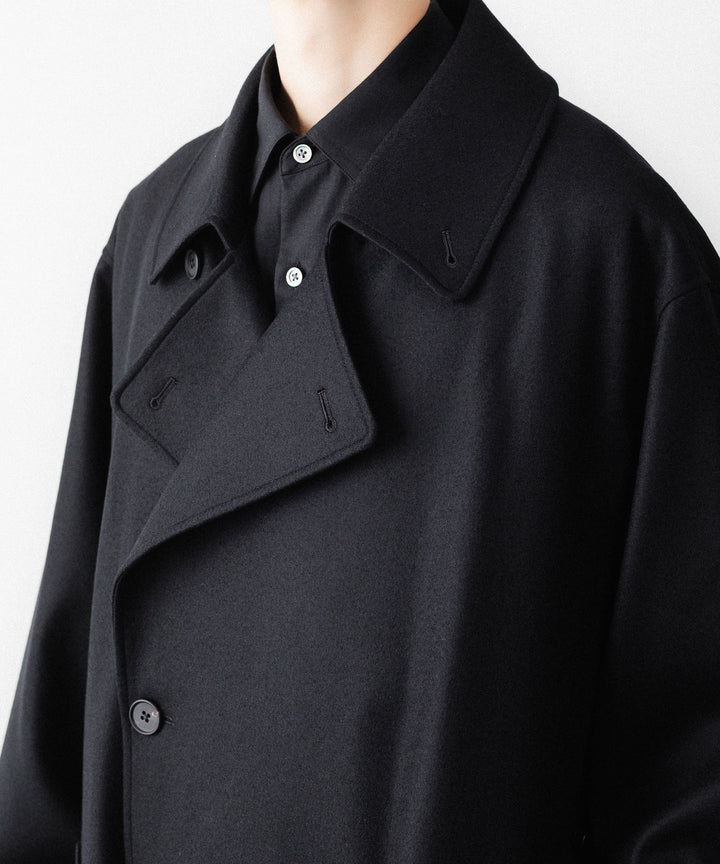 ssstein(シュタイン)のWOOL MELTON OVERSIZED DOUBLE BREASTED COAT - BLACKの公式通販サイトsession福岡セレクトショップ
