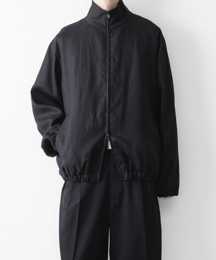 ssstein(シュタイン)の LIGHT LINEN SHIRRED LIGHT ZIP JACKET - BLACKの公式通販サイトsession福岡セレクトショップ