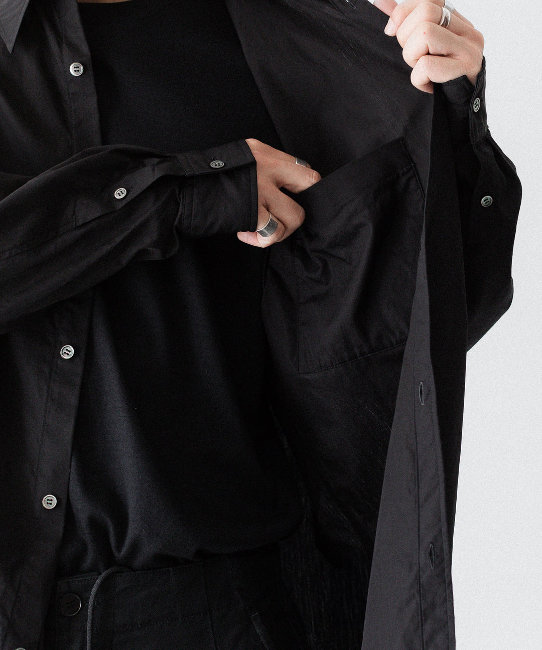 VEIN ヴェインの140/2 GIZA BROAD L/S SHIRT - BLACKの公式通販サイトsession福岡セレクトショップ