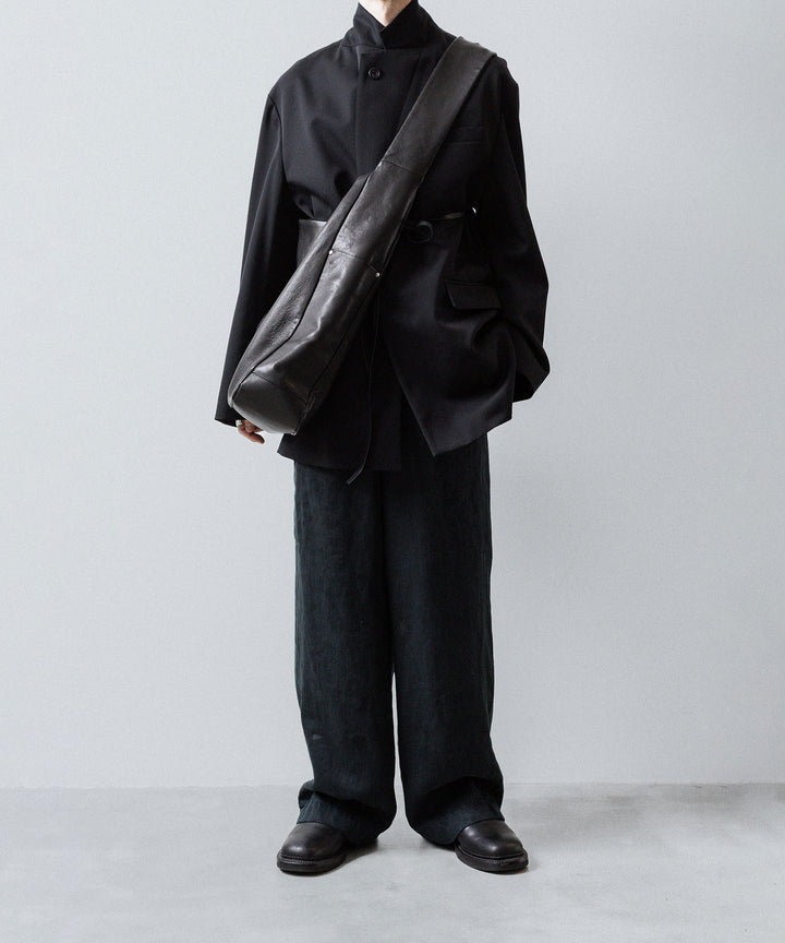 ssstein(シュタイン)のHEAVY LINEN HERRINGBONE WIDE EASY TROUSERS - BLACKの公式通販サイトsession福岡セレクトショップ