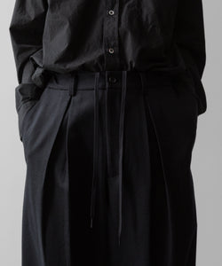 ssstein(シュタイン)の24AWコレクション EASY WIDE TROUSERS (2/72梳毛フラノ) - BLACK 公式通販サイトsession福岡セレクトショップ